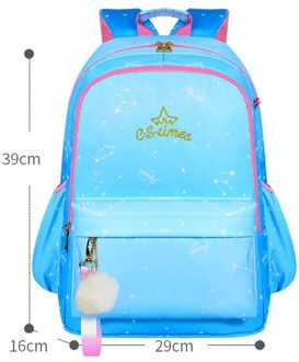 Kinderen Schooltas Meisje Kids Satchel Primaire Borduurwerk Rugzak Gradiënt Kleur Star Moon Mochila Tiener Regenboog Schooltas 005-4