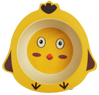 Kinderen servies driedimensionale cartoon dier babyvoeding kom kindje plaat milieu leren eten kom plaat kuiken