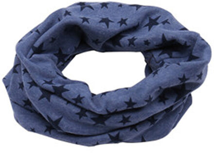 Kinderen Sjaal Snood Outdoor Halswarmer Sjaal Herfst Winter Leuke Lange Warm Star Print Ring Sjaal Voor Kinderen Marineblauw