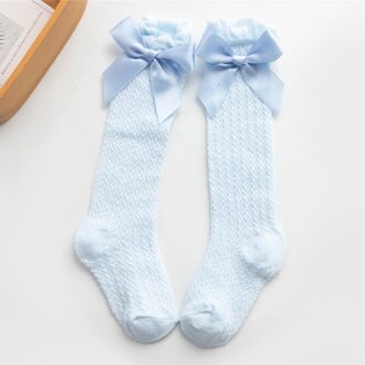 Kinderen Sok Bows Royal Stijl Meisjes Knie Hoge Sokken Baby Peuter Strik In Buis Sokken Kids Hollow Out Sok snoep Kleuren blauw Mesh Socks