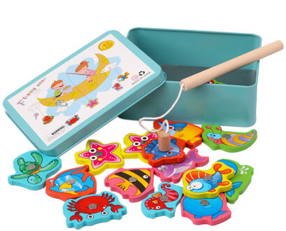 Kinderen Speelgoed 15Pcs Fish Houten Magnetische Vissen Speelgoed Voor Kinderen Set Fish Game Educatief Vissen Speelgoed Игрушки Jouets Pour enfants