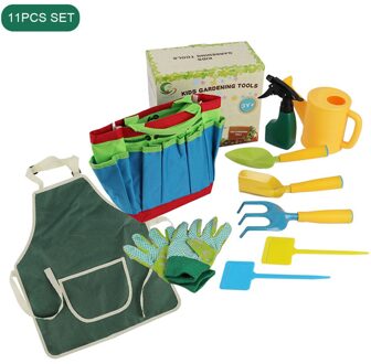 Kinderen Speelgoed Tuin Schop Planten Tool Schort Handschoenen Gieter Kinderen Mini Multifunctionele Tuinieren Tool Set 11stk reeks