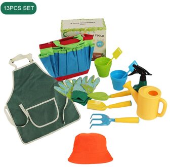 Kinderen Speelgoed Tuin Schop Planten Tool Schort Handschoenen Gieter Kinderen Mini Multifunctionele Tuinieren Tool Set 13stk reeks