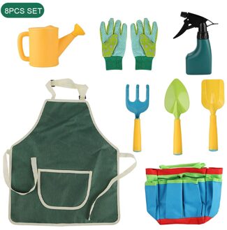 Kinderen Speelgoed Tuin Schop Planten Tool Schort Handschoenen Gieter Kinderen Mini Multifunctionele Tuinieren Tool Set 8stk reeks