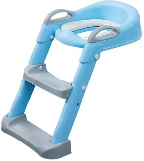 Kinderen Stap-Assisted Wc Zindelijkheidstraining Seat Met Stap Kruk Ladder Wc Met Anti-Slip Ladder Voor jongens Meisjes blauw