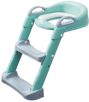 Kinderen Stap-Assisted Wc Zindelijkheidstraining Seat Met Stap Kruk Ladder Wc Met Anti-Slip Ladder Voor jongens Meisjes groen