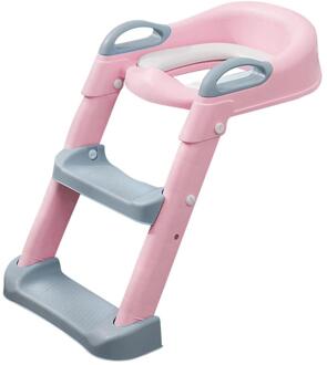 Kinderen Stap-Assisted Wc Zindelijkheidstraining Seat Met Stap Kruk Ladder Wc Met Anti-Slip Ladder Voor jongens Meisjes roze