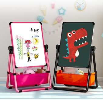 Kinderen Tekentafel Magnetische Dubbelzijdig Hefbare Kleine Schoolbord Baby Schrijfbord Uitwisbare Beugel Type Schildersezel blauw-48x53cm