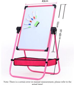 Kinderen Tekentafel Magnetische Dubbelzijdig Hefbare Kleine Schoolbord Baby Schrijfbord Uitwisbare Beugel Type Schildersezel roze-43x53cm