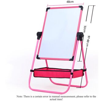 Kinderen Tekentafel Magnetische Dubbelzijdig Hefbare Kleine Schoolbord Baby Schrijfbord Uitwisbare Beugel Type Schildersezel roze-48x53cm