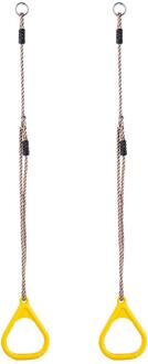 Kinderen Trapeze Bar Pull Up Gym Ringen Verstelbare Plastic Fitness Pull-ups Indoor Outdoor Pull Ring Speeltuin Swing Apparatuur geel