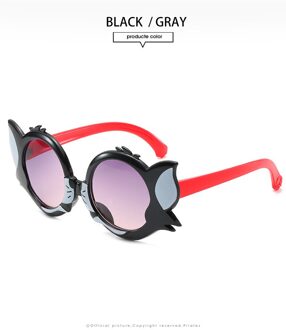 Kinderen Unisex Zonnebril Mode Multicolor Cartoon Leuke Kat Vorm Uv-Proof Donkere Bril Voor Kleine Jongens Meisjes zwart