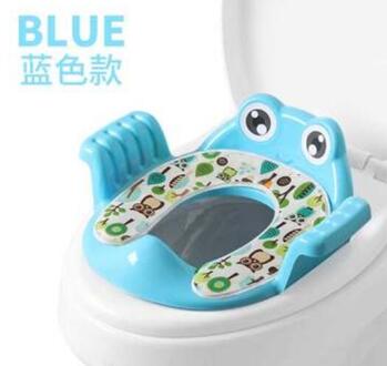 Kinderen veiligheid baby bescherming toiletbril stijl zachte kids wc draagbare potty seat blauw met warm pad