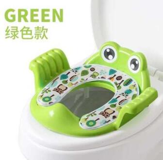 Kinderen veiligheid baby bescherming toiletbril stijl zachte kids wc draagbare potty seat groen met warm pad