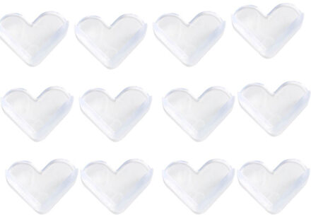 Kinderen Veiligheid Edge Corner Guards Bescherming Kinderen Siliconen Tabel Corner Protector Baby Head Protector Anticollision Edge Hoek 12stk-hart