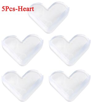 Kinderen Veiligheid Edge Corner Guards Bescherming Kinderen Siliconen Tabel Corner Protector Baby Head Protector Anticollision Edge Hoek 5stk-hart
