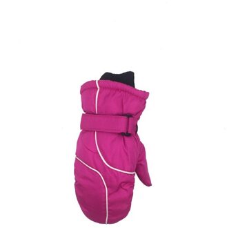 Kinderen Verdikte Warme Ski Handschoenen Winter Leuke Waterdicht En Winddicht Outdoor Sport Handschoenen Kids Wanten Voor 4-8yrs roos
