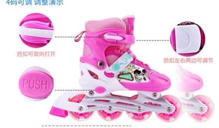 Kinderen Verstelbare Inline Skates Kinderen Rolschaatsen Speciale Aanbieding Rolschaatsen Enkele Flash Pvc Pak Bourgondië