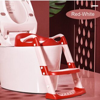 Kinderen Vouwen Potty Seat Urinoir Rugleuning Training Stoel Met Stap Kruk Ladder Voor Baby Peuters Baby Veilig Wc Potties rood-WH