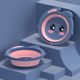 Kinderen Vouwen Wastafel Creatieve Huishoudelijke Baby Wastafel Draagbare Verdikte Cartoon Baby Butt En Voet Wastafel blauw(