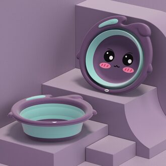 Kinderen Vouwen Wastafel Creatieve Huishoudelijke Baby Wastafel Draagbare Verdikte Cartoon Baby Butt En Voet Wastafel paars
