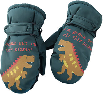 Kinderen Waterdicht Winddicht Warme Handschoenen Wanten Warm Winddicht Handschoenen Voor Winter Sneeuw Kinderen Skiën Snowboard Handschoenen groen