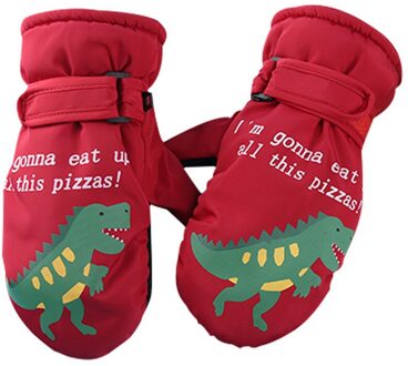 Kinderen Waterdicht Winddicht Warme Handschoenen Wanten Warm Winddicht Handschoenen Voor Winter Sneeuw Kinderen Skiën Snowboard Handschoenen Rood