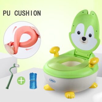 Kinderen wc kinderpotje jongen meisje 1-6 jaar oude cartoon baby wc potje voor gratis potje borstel + cleaning bag Bruin