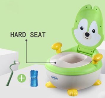 Kinderen wc kinderpotje jongen meisje 1-6 jaar oude cartoon baby wc potje voor gratis potje borstel + cleaning bag groen