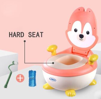 Kinderen wc kinderpotje jongen meisje 1-6 jaar oude cartoon baby wc potje voor gratis potje borstel + cleaning bag Roze