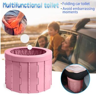 Kinderen Wc Reizen Opvouwbare Wc Urinoir Mobiele Seat Voor Camping Wandelen Lange Reis Auto Potje Wc roos rood