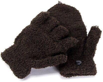 Kinderen Winter Handschoenen Kind Stijl Jongen Meisje Gebreide Handschoenen Winter Kinderen Kids 3-12Year Warm Half Vinger Flip Cover Handschoenen