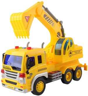 Kinderen Wrijving Aangedreven Graafmachine Speelgoed, Techniek Tow Speelgoed Vrachtwagen Voertuigen met Lichten en Geluiden, Jongens en Meisjes