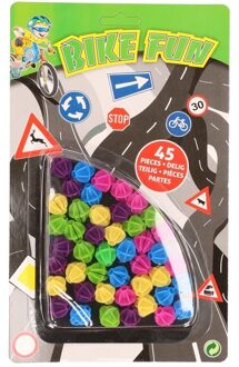 Kinderfiets spaakkralen - set van 90x stuks - gekleurde fiets spaken versiering kralen - cadeau