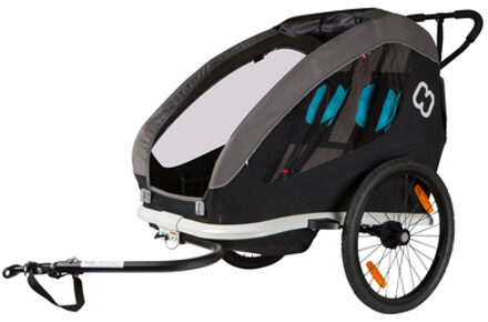 Kinderfietskar Traveller inclusief dissel en buggywiel Black /Grijs/Blauw