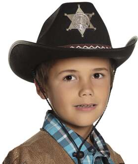 kinderhoed Sheriff junior one size zwart