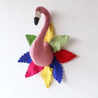 Kinderkamer Decoratie 3D Dier Hoofden Flamingo Pauw Hoofd Muur Opknoping Decor Voor Kinderen Kamer Kinderkamer Ornament