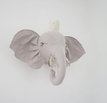 Kinderkamer Decoratie 3D Dier Hoofden Olifant Eenhoorn Muur Opknoping Decor Voor Kinderen Kamer Kinderkamer Decoratie Zachte Installeren Grijs