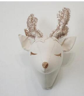 Kinderkamer Decoratie 3D Dier Hoofden Olifant Eenhoorn Muur Opknoping Decor Voor Kinderen Kamer Kinderkamer Decoratie Zachte Installeren white2