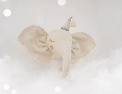 Kinderkamer Decoratie 3D Dier Hoofden Olifant Eenhoorn Muur Opknoping Decor Voor Kinderen Kamer Kinderkamer Decoratie Zachte Installeren wit