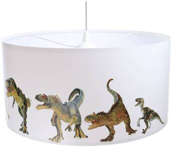 Kinderkamer hanglamp Dino met fotomotief wit, groen