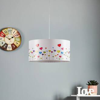 Kinderkamer hanglamp Hearts wit, bont