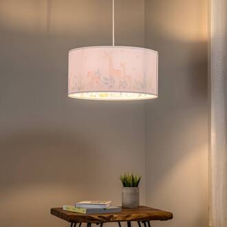 Kinderkamer hanglamp Max, Ø 50 cm wit, kleurrijk