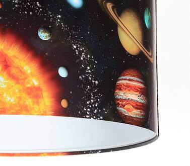 Kinderkamer hanglamp Space zwart, bont