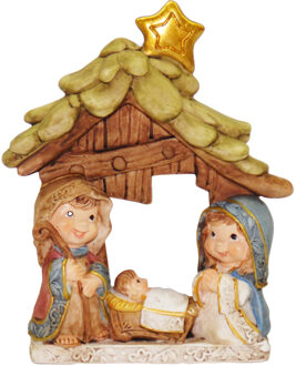 Kinderkamer/kinder kerststalletje 9 x 12 cm - Kerststallen Multikleur