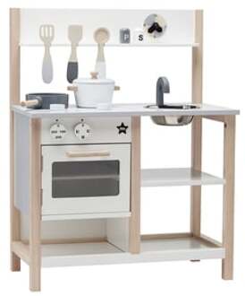 Kinderkeuken Bistro Wit/grijs 36 X 17 X 37 9-delig