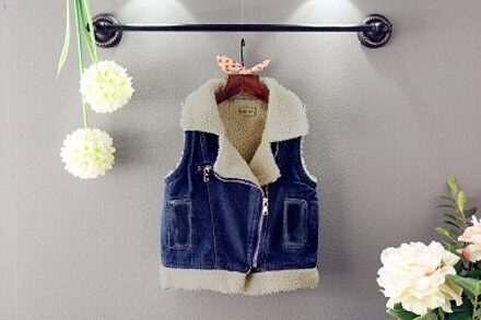 Kinderkleding Jongens En Meisjes Berber Fleece Denim Vest Kinderen Plus Fluwelen Bovenkleding 4T