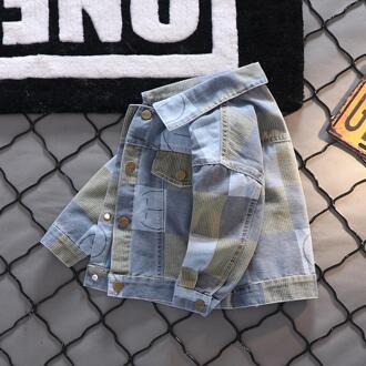 Kinderkleding Jongens Herfst Denim Jas Kinderen Denim Jas Lente En Herfst Jongens Baby Jongens Patchwork jassen 5T