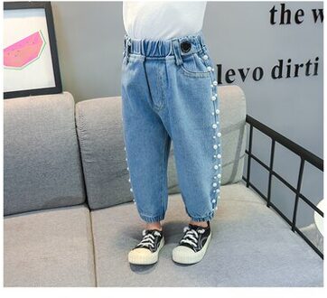 Kinderkleding Meisjes Herfst Katoenen Broek Kinderen Casual Jeans Leggings Blauw Kleur Vrouwelijke Kind Ster Gat Broek Potlood Broek 10T