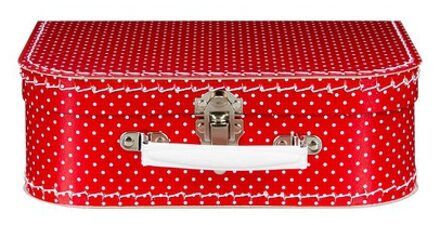 Kinderkoffertje rood polka dot 25 cm - Kinderkoffers